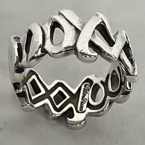 Retired Tiffany Paloma Picasso Grafitti Love & Kisses XO Ring - 529 Silver - Siz